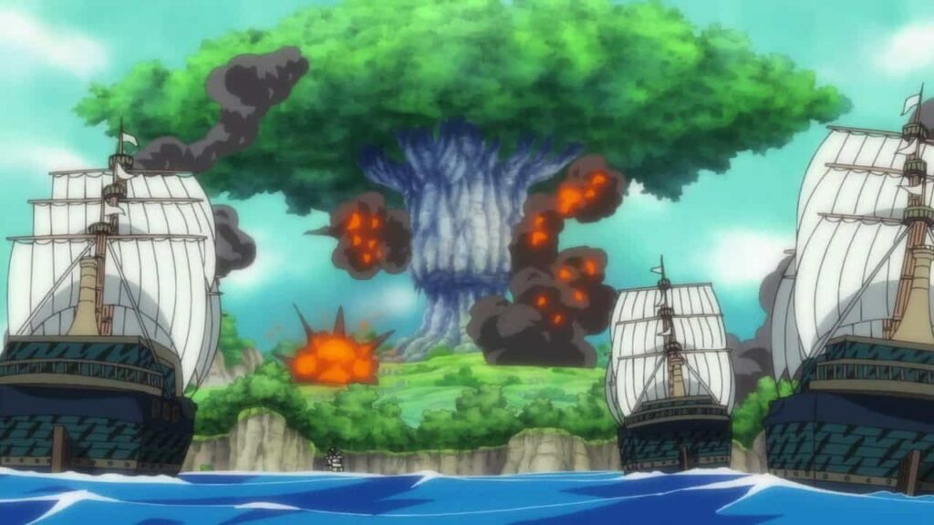 One Piece Chapitre 1134 : L'Île d'Elbaf et les Mystères d'Ohara destruction d