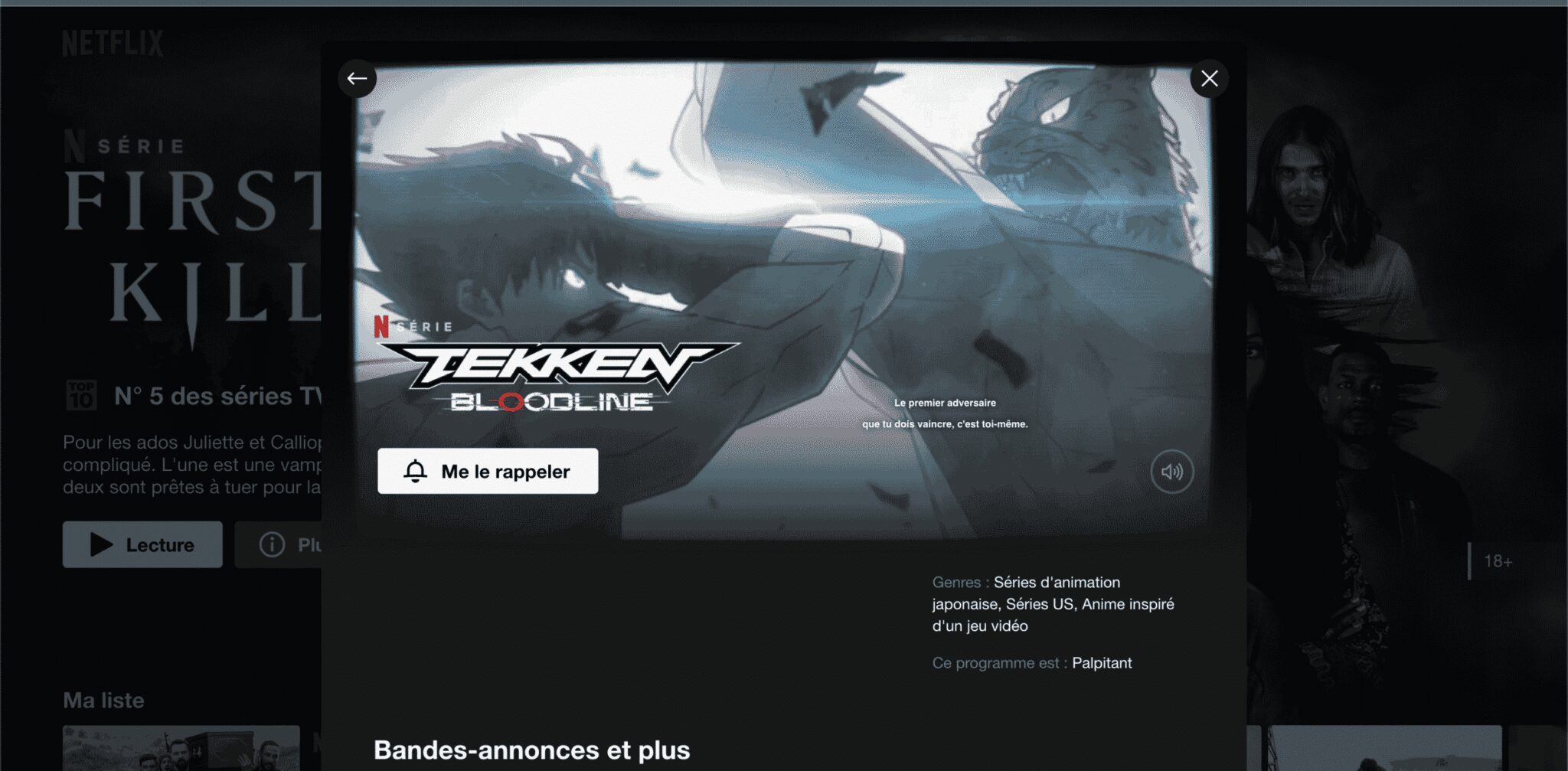 Tekken: Bloodline sur Netflix