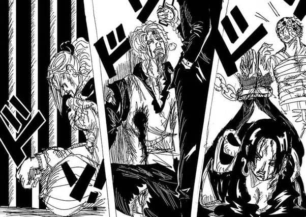La première page du chapitre 1054 de One Piece montre la conversation entre Vivi et IM Sama, qui est le chef du gouvernement mondial.