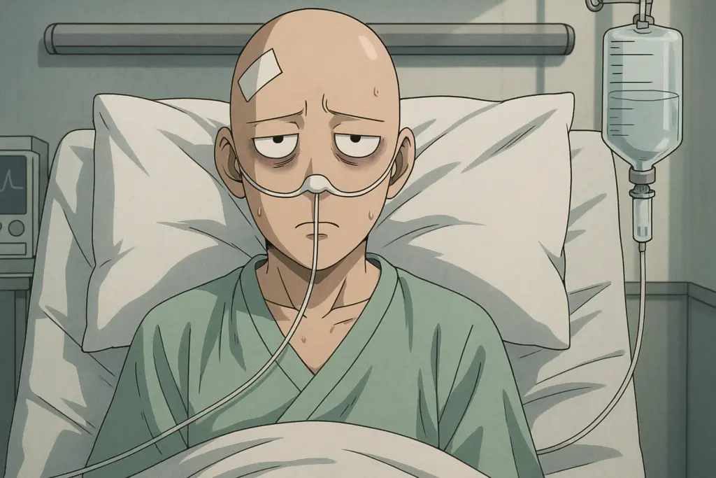 One Punch Man : Saitama a un cancer ? saitama one punch man malade Les indices qui sèment le doute : d