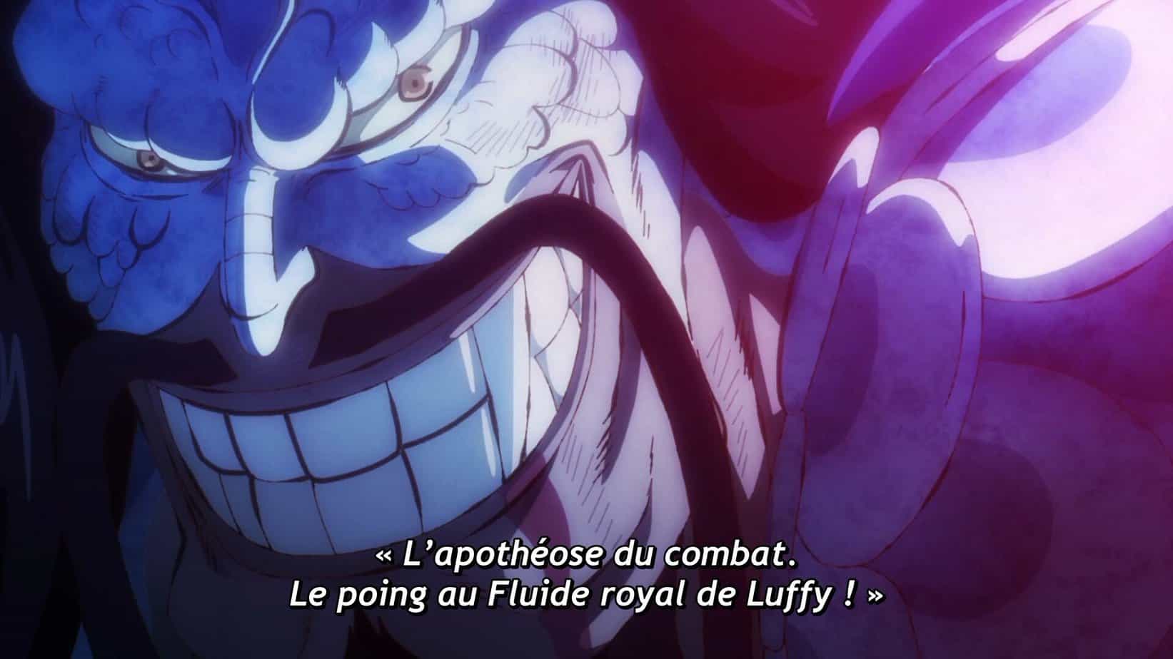 One piece 1032 vostfr - « L'apotheose du combat Le poing au Fluide royal de Luffy