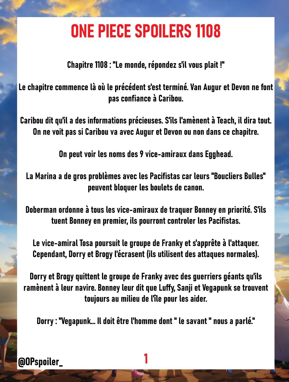 One piece chapitre 1108